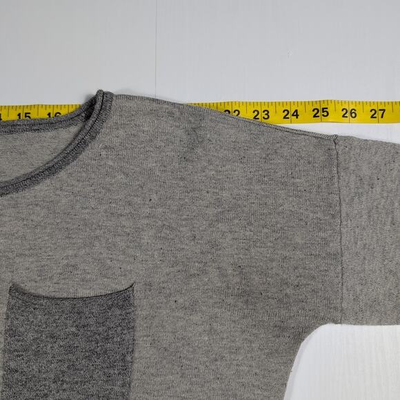 Smartwool Akamina Crew Neck Sweater Women’s M Gray Pocket Stripe Merino Wool - Picture 7 of 15